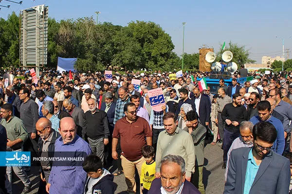 راهپیمایی خوزستانی‌ها درحمایت از مردم مظلوم غزه