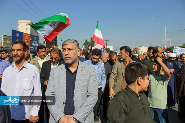 راهپیمایی خوزستانی‌ها درحمایت از مردم مظلوم غزه