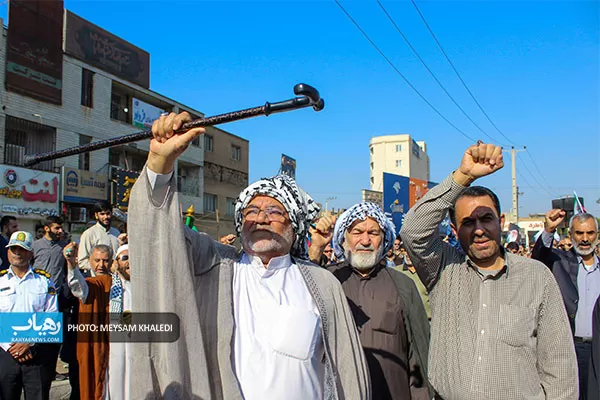 راهپیمایی خوزستانی‌ها درحمایت از مردم مظلوم غزه