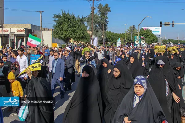 راهپیمایی مردم خوزستان در محکومیت جنایت تروریستی کرمان